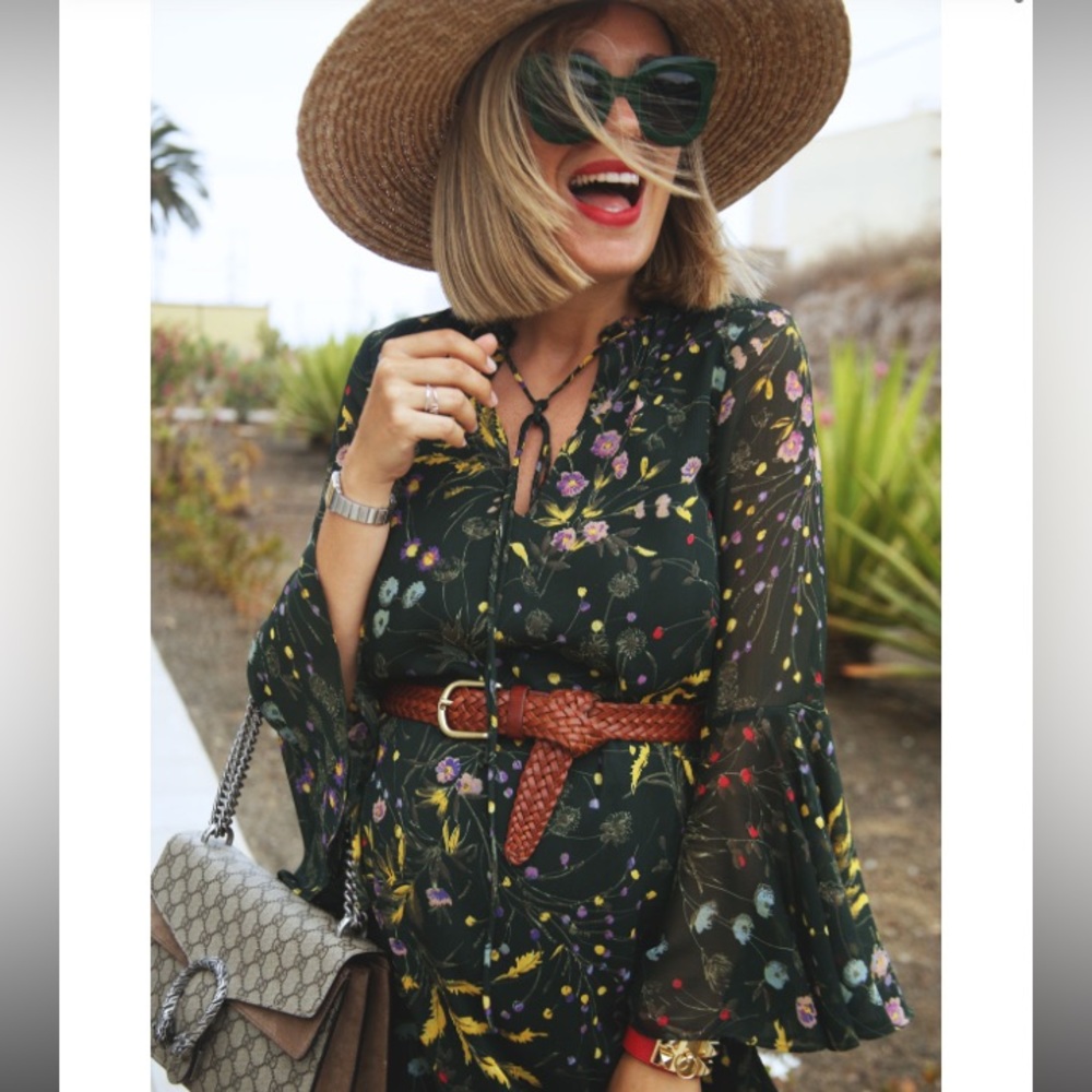 Zara Floral Chiffon Mini Dress S